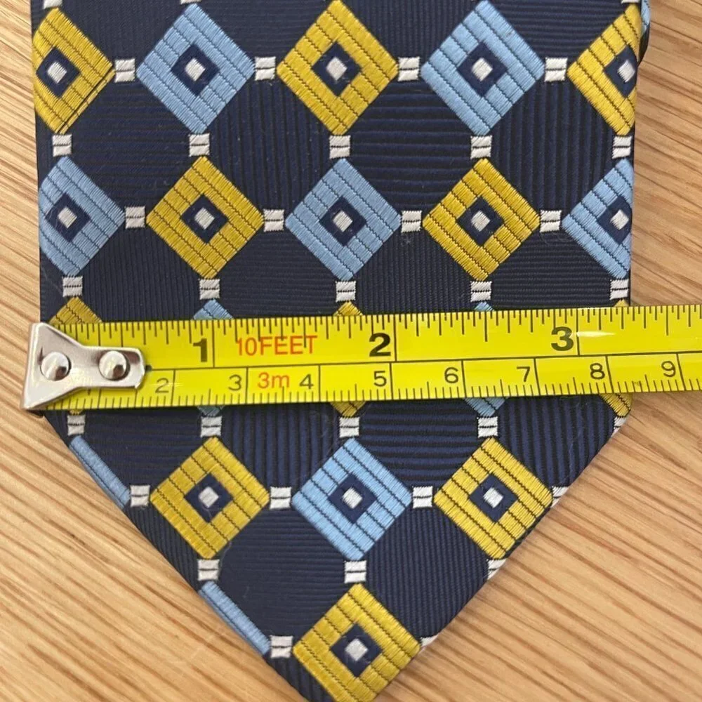 Twenty Dollar Tie 100% Silk Navy, Blue and Yellow